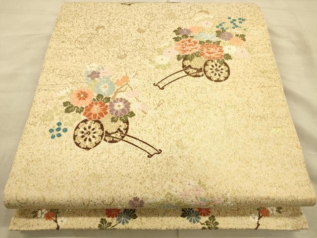平和屋着物◎西陣　服部織物謹製　六通柄袋帯　唐織　花車文　金糸　引箔　正絹　逸品　CAAR3778ft