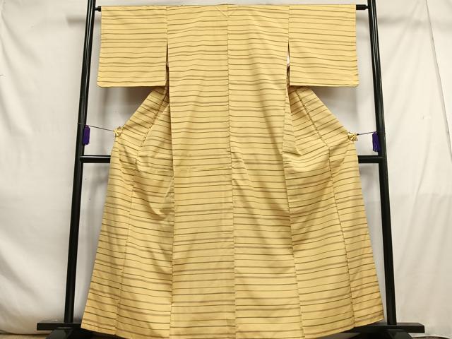 平和屋着物■上質な紬 横縞 正絹 逸品 AABD9058oa