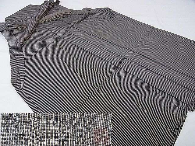 平和屋本店■極上 男性 人間国宝 甲田綏郎 精好仙台平 馬乗袴 縞 逸品 DZAA1426kh4