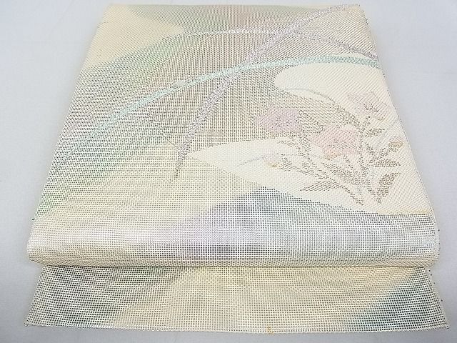 平和屋着物■夏物 六通太鼓柄袋帯 桔梗 金糸 逸品 DAAG4240fe