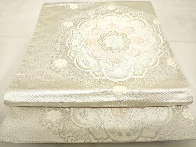 平和屋着物◎六通柄袋帯　正倉院花文　金銀糸　逸品　AAAL3854tm