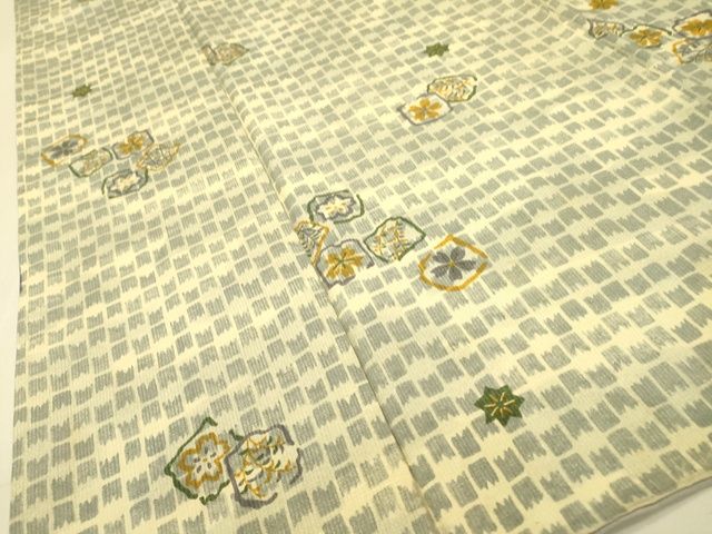平和屋着物■上質な小紋 紬地 破れ色紙花文 逸品 DAAI7514fe