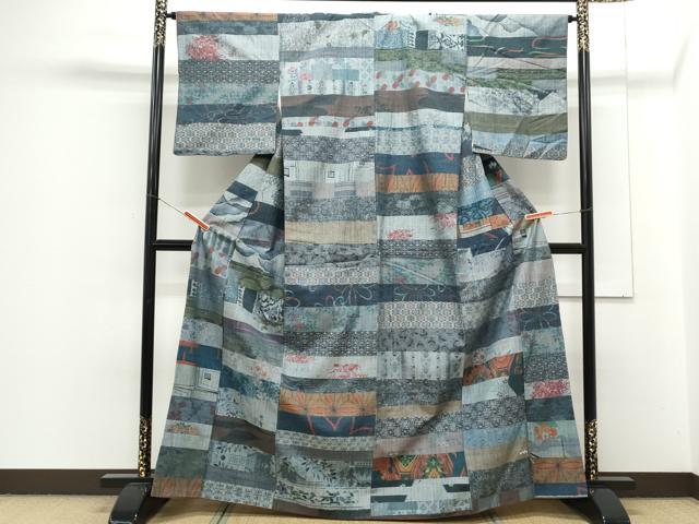 平和屋着物●小千谷紬　百柄　正絹　逸品　CAAS9397th