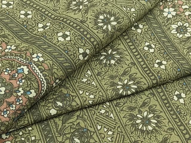 平和屋着物▽上質な小紋　単衣　花間道　正絹　逸品　AABD9438jh