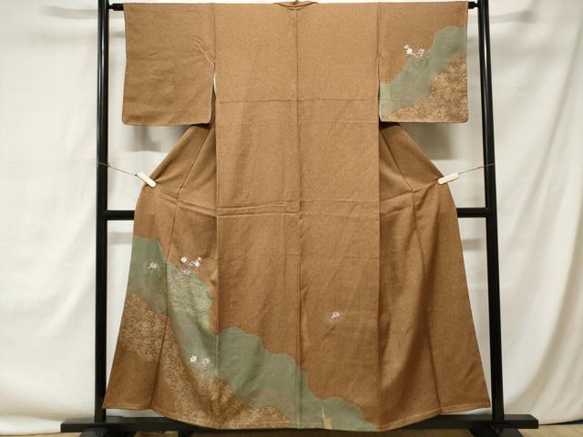 平和屋着物■訪問着　刺繍　絞り　道長雪輪草花文　金彩　正絹　逸品　未使用　CAAY1731ev