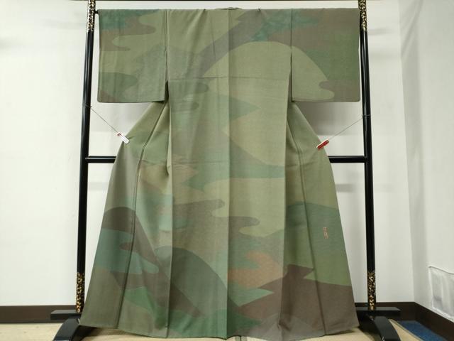 平和屋着物●重要無形文化財　人間国宝　中村勇二郎　江戸小紋　訪問着　霞遠山吉祥花文　正絹　逸品　CABE2248yc