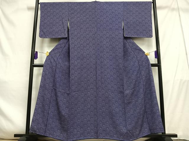 平和屋着物■上質な小紋　青海波　正絹　逸品　AABD9108oa