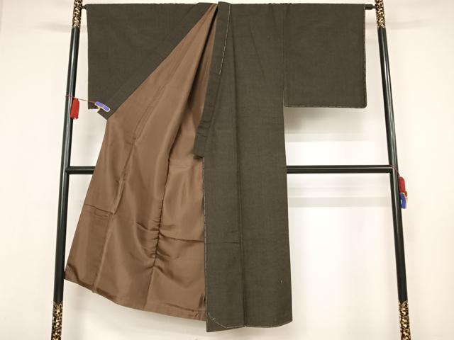 平和屋着物●男性　紬　アンサンブル　檳榔子色　正絹　逸品　未使用　AAAW4128np