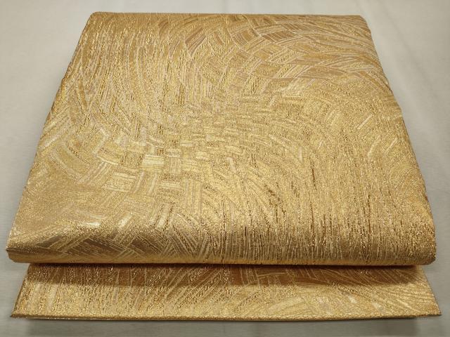 平和屋着物◎佐賀錦　六通柄袋帯　霞文　金糸　正絹　逸品　CAAS4120qe