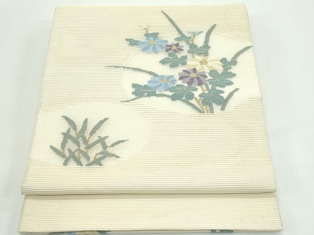 平和屋着物＊夏物　太鼓柄袋帯　絽綴れ　菊　金糸　正絹　逸品　未使用　CABF4780rv