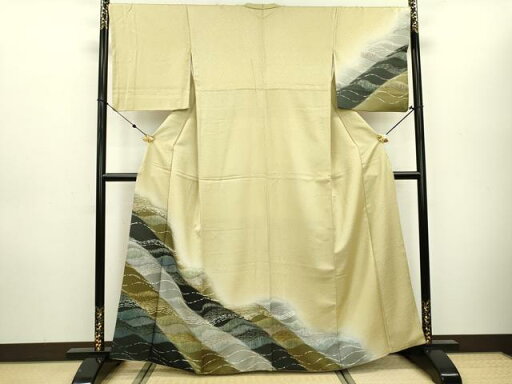 平和屋着物▼訪問着 波霞 銀通し地 正絹 逸品 DAAR8762fe 平和屋着物▼訪問着 波霞 銀通し地 正絹 逸品 DAAR8762fe