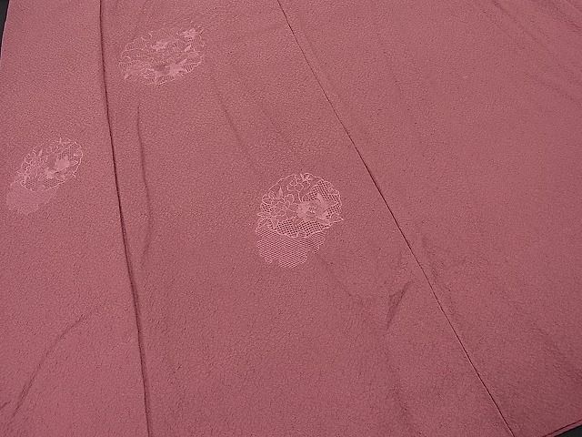 平和屋着物■付下げ 総刺繍 総スワトウ刺繍 雪輪花文 長春色 逸品 BAAC4927sa