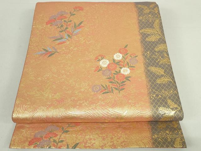 乐天商城 - 平和屋着物◎佐賀錦　六通柄袋帯　波濤文様　金糸　正絹　逸品　DAAS7102xg