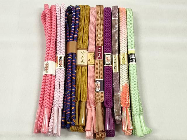 平和屋着物●和装小物 帯締め10本セット 佐賀錦 冠組 鴨川組 金糸 さが美扱い 逸品 ...