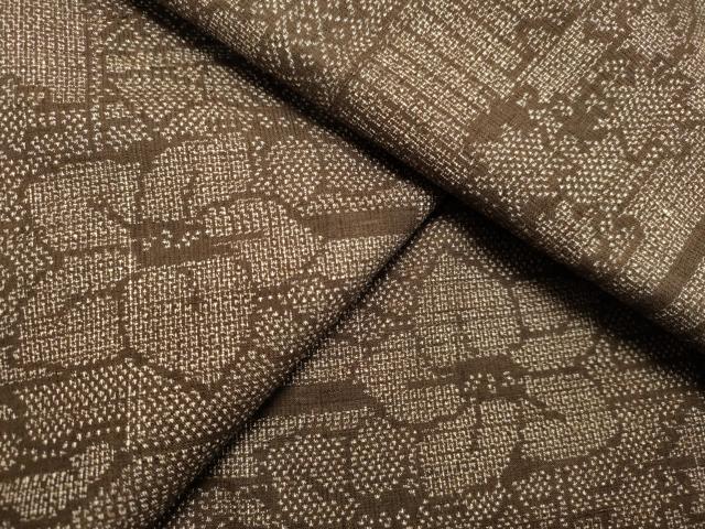 平和屋着物●結城紬 9マルキ 霞草花文 ますいわ屋扱い 正絹 逸品 DAAS2513tw