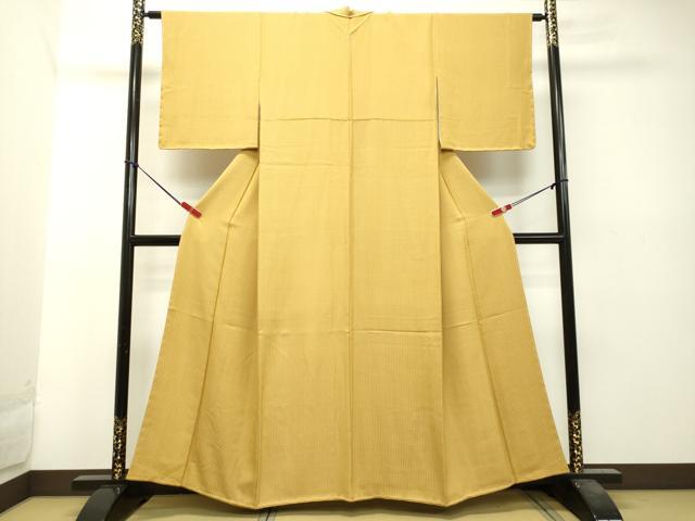 平和屋着物●上質なお召　菱文　正絹　逸品　未使用　DAAS2514tw