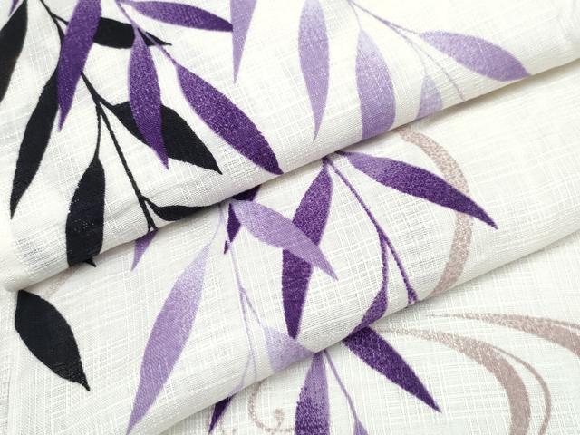 平和屋着物∴夏物　浴衣　流水枝垂れ柳　綿　逸品　CABD2653ng