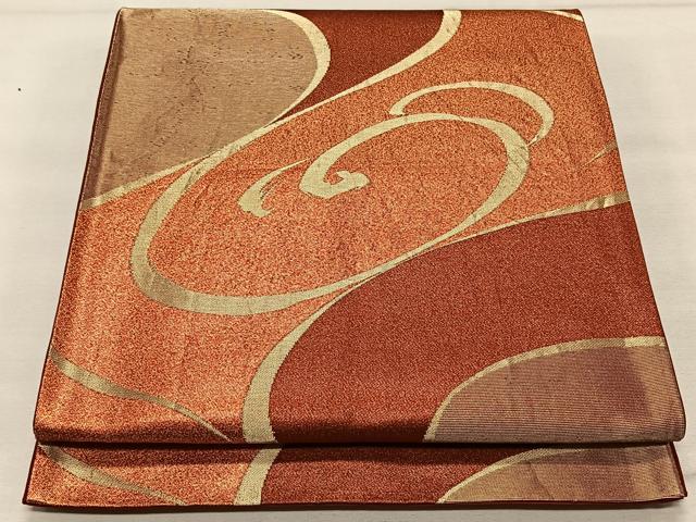 平和屋着物◎六通柄袋帯　光琳水　金糸　正絹　逸品　CAAX3451qv