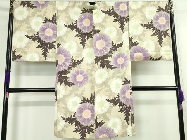 平和屋本店■極上　寺島しのぶプロデュース　長羽織　草花文　反端付き　逸品　未使用　DZAA2926kh5