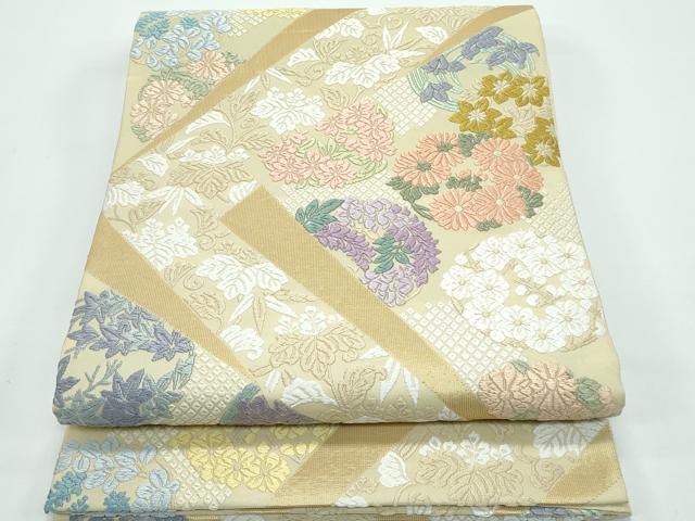 乐天商城 - 平和屋着物●極上　六通柄袋帯　唐織　吉祥裂取花文　金糸　逸品　CZAA4803s6