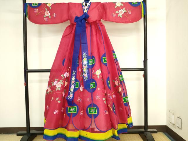 平和屋本店●極上 チマチョゴリ 韓服 民族衣装 一式セット 草花 金彩 逸品 DABK2441op