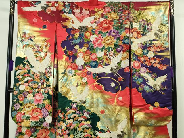 平和屋の平和屋本店●極上　中国三大刺繍　相良刺繍　色打掛　和装　婚礼　結婚式　花嫁　神社挙式　駒刺繍　飛鶴花車　金糸　逸品　DZAB7449kh6｜アングル3