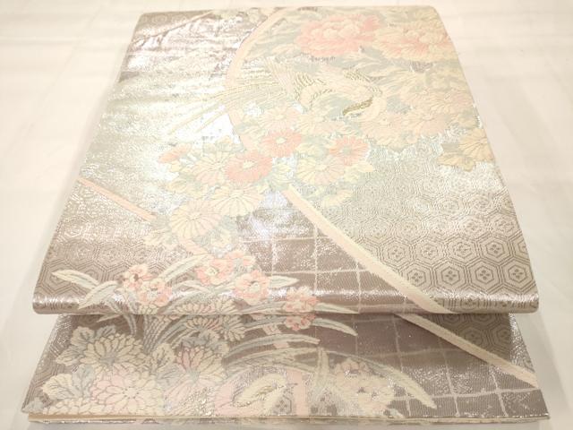 平和屋着物◎六通柄袋帯 唐織 花鳥文 金銀糸 正絹 逸品 AAAM7982jz