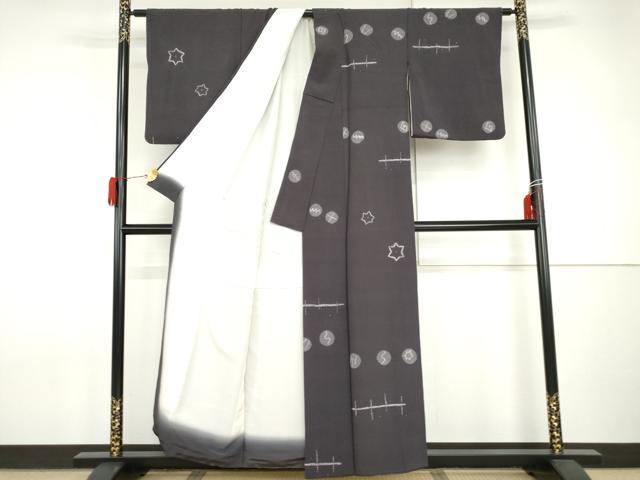 平和屋の平和屋着物●上質な小紋　絞り　幾何学丸文　金彩　正絹　逸品　AABI0112cs｜アングル2