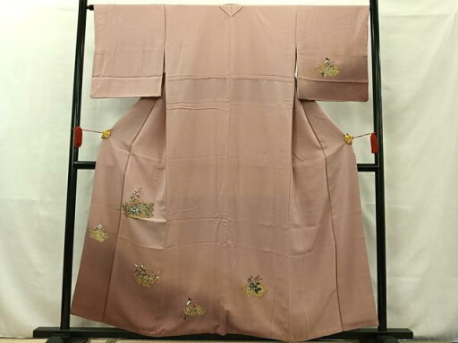 平和屋着物■訪問着 刺繍 地紙草花文 暈し染め 金彩 正絹 逸品 AAAS9206jh 平和屋着物■訪問着 刺繍 地紙草花文 暈し染め 金彩 正絹 逸品 AAAS9206jh
