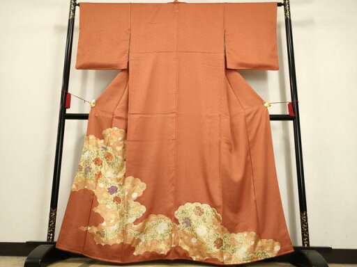 平和屋着物■豪華色留袖 駒刺繍 雲取り花唐草文 金糸 金彩 正絹 逸品 AAAU6686iu 平和屋着物■豪華色留袖 駒刺繍 雲取り花唐草文 金糸 金彩 正絹 逸品 AAAU6686iu