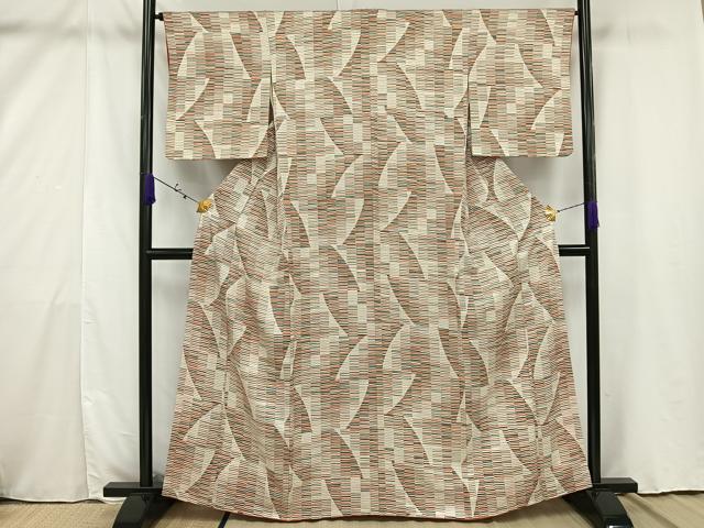 平和屋着物■上質な小紋 幾何学文 正絹 逸品 AAAV4981mf