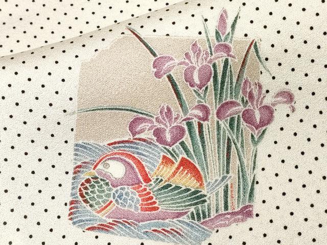 平和屋着物■上質な小紋　色紙重ね花車舞蝶文　正絹　逸品　CAAZ5404ev