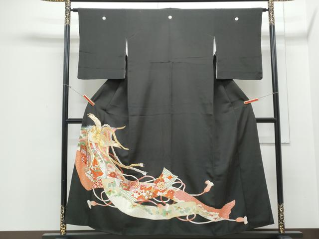 Rakuten - 平和屋着物▼豪華黒留袖　刺繍　鳳凰花文　金彩　正絹　逸品　CABB6843th