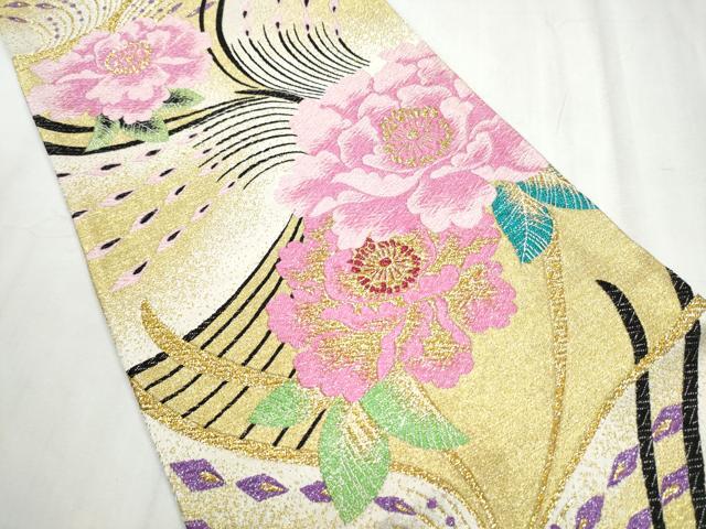 平和屋の平和屋着物●六通柄袋帯　詩緒里　金糸　正絹　逸品　CABC5484hy｜アングル2