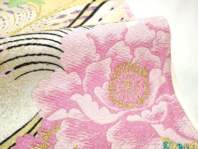 平和屋の平和屋着物●六通柄袋帯　詩緒里　金糸　正絹　逸品　CABC5484hy｜アングル3