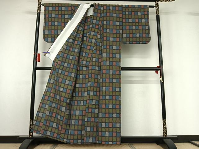 平和屋の平和屋着物▽小紋　単衣　格子　AABH8590jh｜アングル3