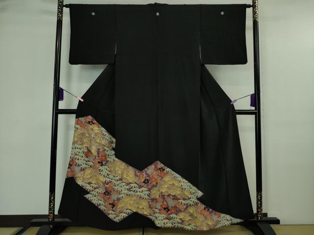 平和屋着物■豪華黒留袖　松皮菱花文　松竹梅　金彩　正絹　逸品　DAAO1000xg