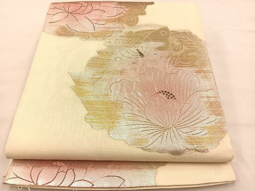 平和屋着物*夏物 六通柄袋帯 花蝶丸文 金銀糸 正絹 逸品 BAAT1190hv 平和屋着物*夏物 六通柄袋帯 花蝶丸文 金銀糸 正絹 逸品 BAAT1190hv