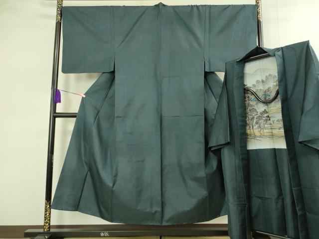 平和屋着物■極上　男性　本場大島紬　アンサンブル　長羽織　100亀甲　総詰め　逸品　DZAB1879kh6