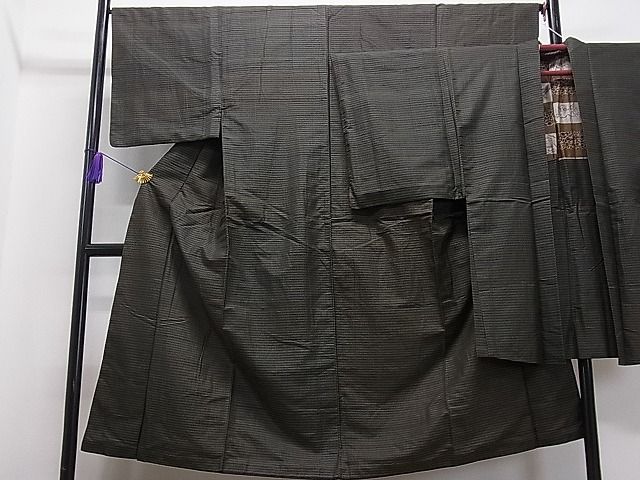 平和屋1■男性　紬　アンサンブル　吉祥文　逸品　ua5962