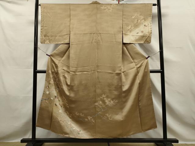 平和屋着物■訪問着 吹寄せ枝松花文 暈し染め 金彩 正絹 逸品 未使用 CAAR7182dy