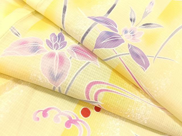 Rakuten - 平和屋着物∴夏物 浴衣 綿紅梅 流水杜若 綿 逸品 CABG7673vp