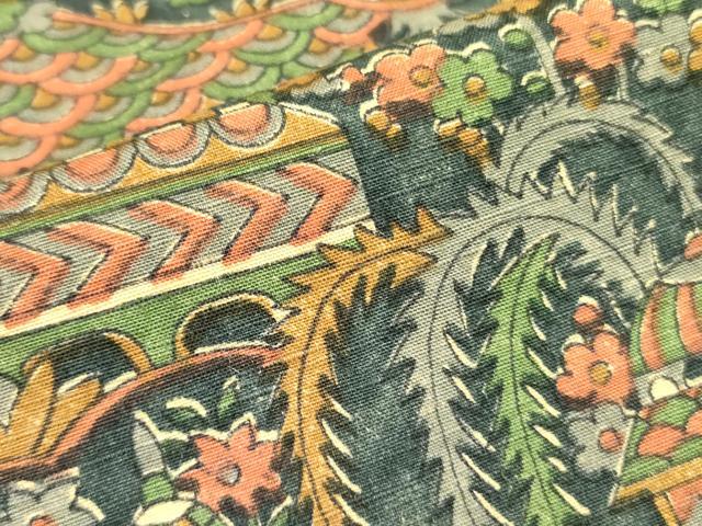 平和屋着物■上質な小紋　紬地　風景花文　正絹　逸品　DAAZ2016op