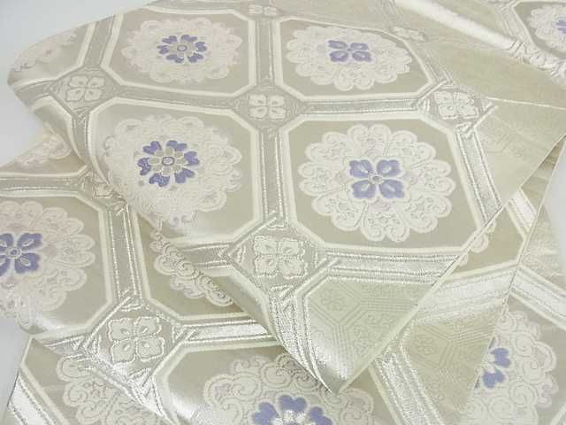 平和屋着物■六通柄袋帯　唐織　蜀江花文　銀糸　逸品　az5625