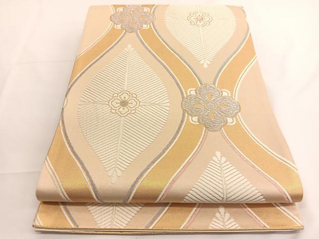 平和屋着物◎六通柄袋帯　唐織　立涌花文　金銀糸　正絹　逸品　BAAV8923hv