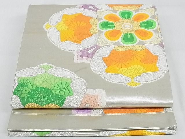 平和屋着物◎六通柄袋帯　唐織　正倉院花文　金銀糸　正絹　逸品　AAAH4274Ast