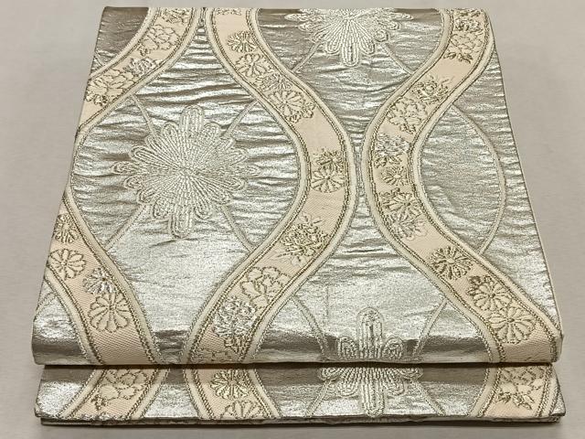 平和屋着物◎六通柄袋帯　唐織　立涌花文　金銀糸　正絹　逸品　CAAX3385qv