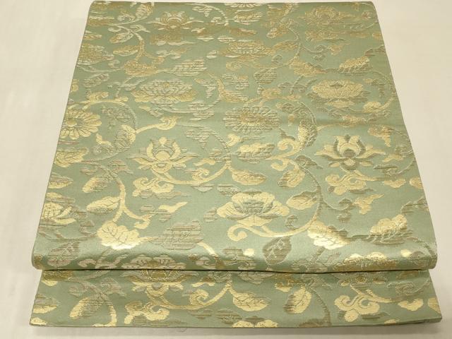 平和屋着物◎六通柄袋帯　更紗花唐草文　金糸　正絹　逸品　CABB8322in