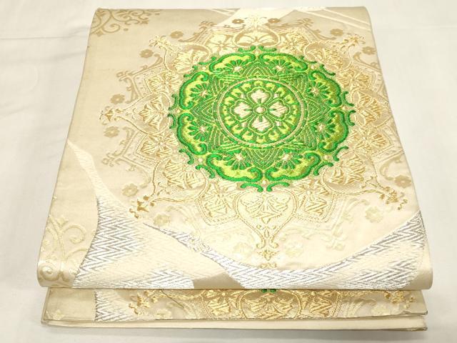 平和屋着物◎六通柄袋帯　正倉院花鳥文　金銀糸　正絹　逸品　CABF6061dy