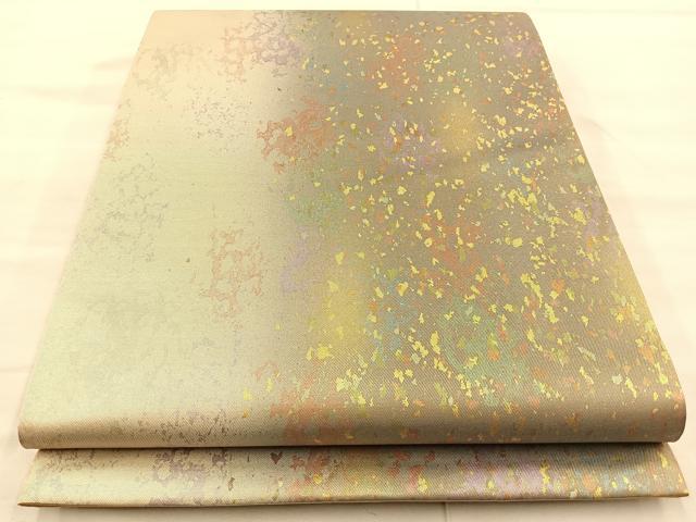 平和屋着物◎六通柄袋帯　箔散らし　引箔　正絹　逸品　BAAT1981if